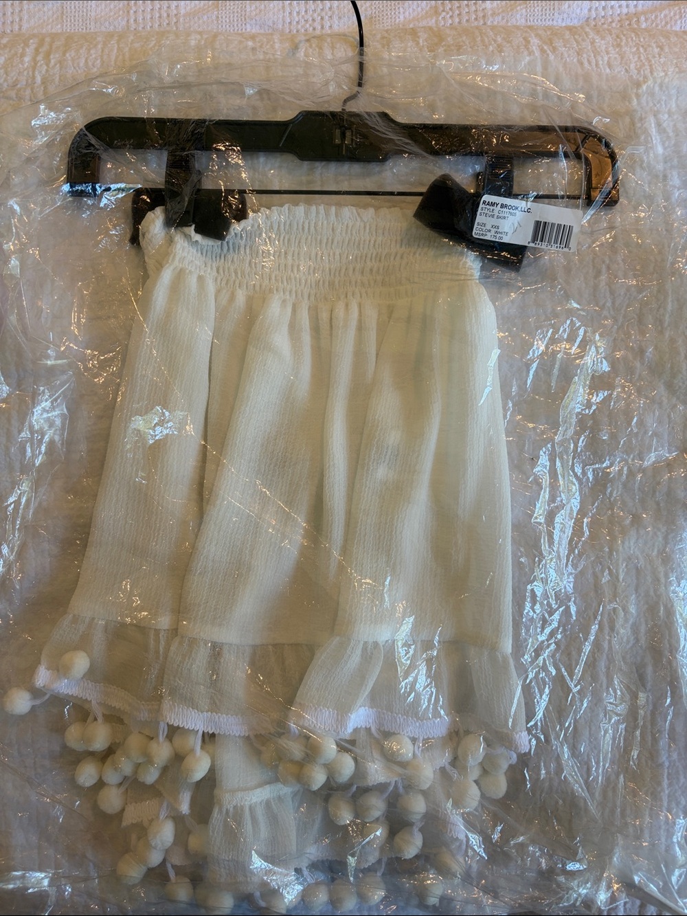 Ramy Brook Cream Pom-Pom Mini Skirt